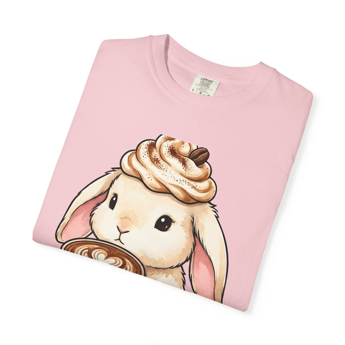 Bunny Espresso T-Shirt Coffee Wildlife Gift Women Adorable T-Shirt Rabbit Coffee T-Shirt Coffee Fan Animal Graphic T-Shirt Painterly Froth T-Shirt