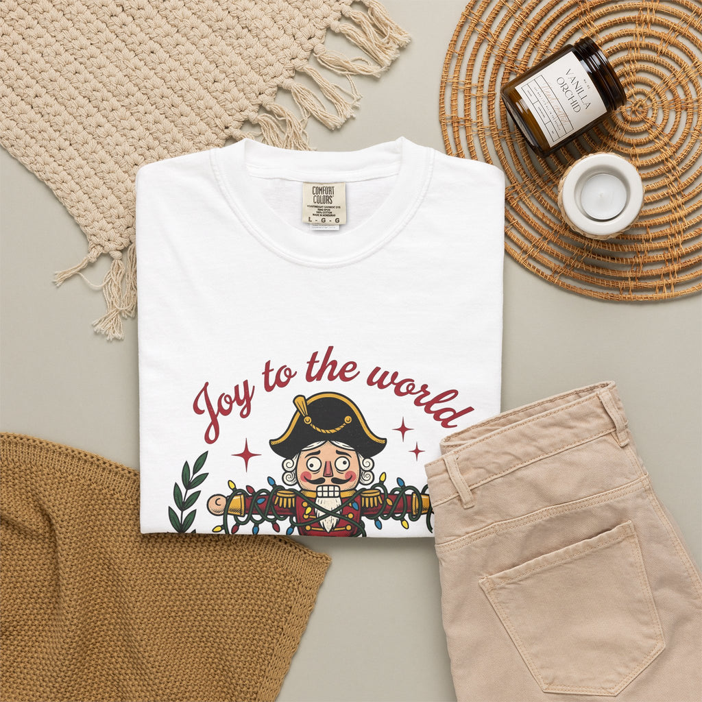 Nutcracker Illustration T-Shirt Christmas Comedy Gift Women Caricature T-Shirt Christmas Soldier T-Shirt Xmas Fan Cartoon T-Shirt Humor Graphic