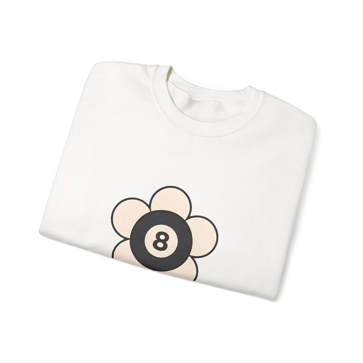 Eight Ball Flower Billiards Plants Gift Modern Magic Flower Pool Fan Artistic Floral Antique Sweatshirt