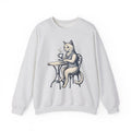 Cat Mocha Sweatshirt Coffee Creature Gift Women Nostalgic Sweatshirt Kitten Sweatshirt Coffee Fan Animal Graphic Doodle Café Bench Sweatshirt