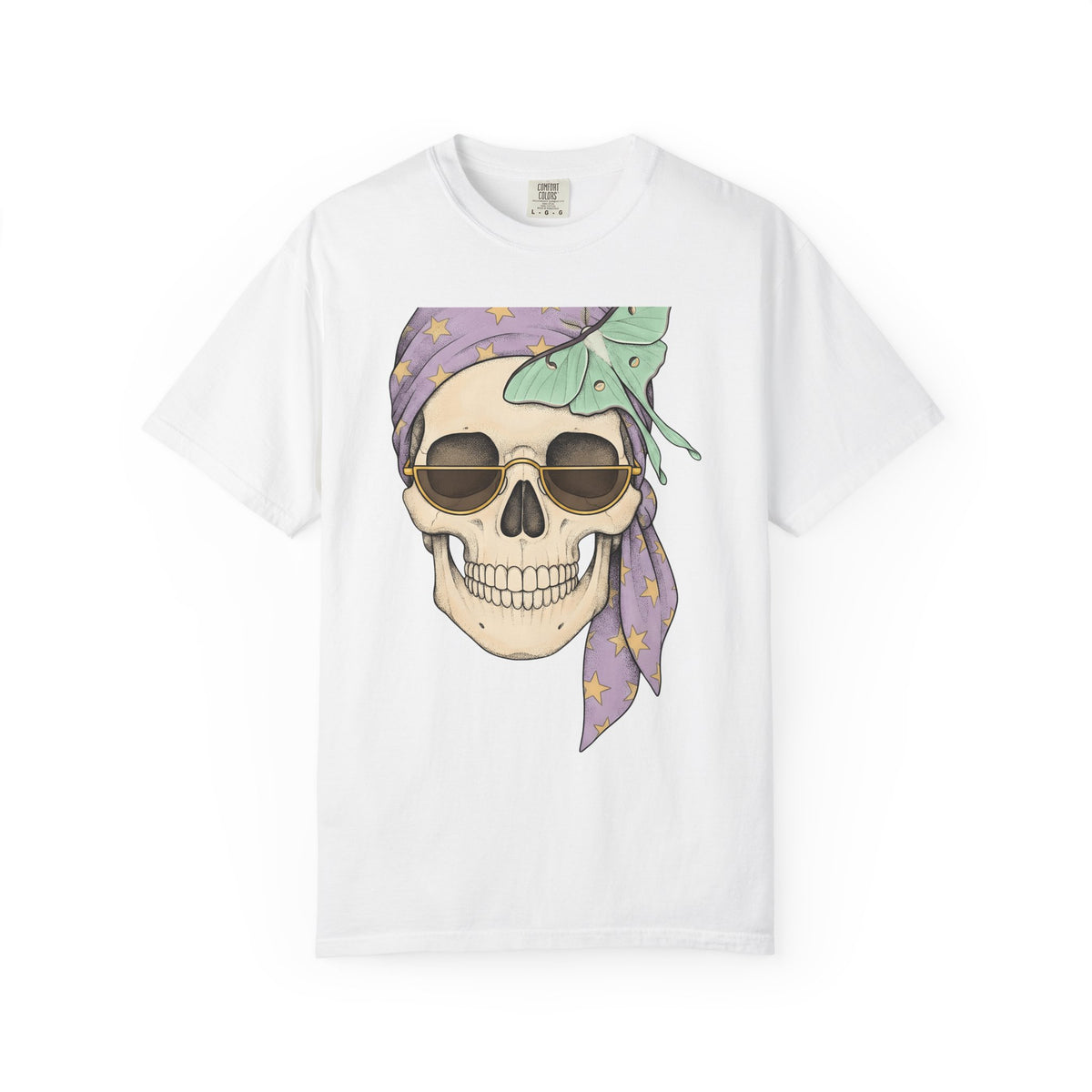Skull Handkerchief T-Shirt Boho Chic Gothic Fashion Gift Women Ethnic T-Shirt Bandana T-Shirt Bohemian Fan Tribal T-Shirt Dark Graphic Rustic