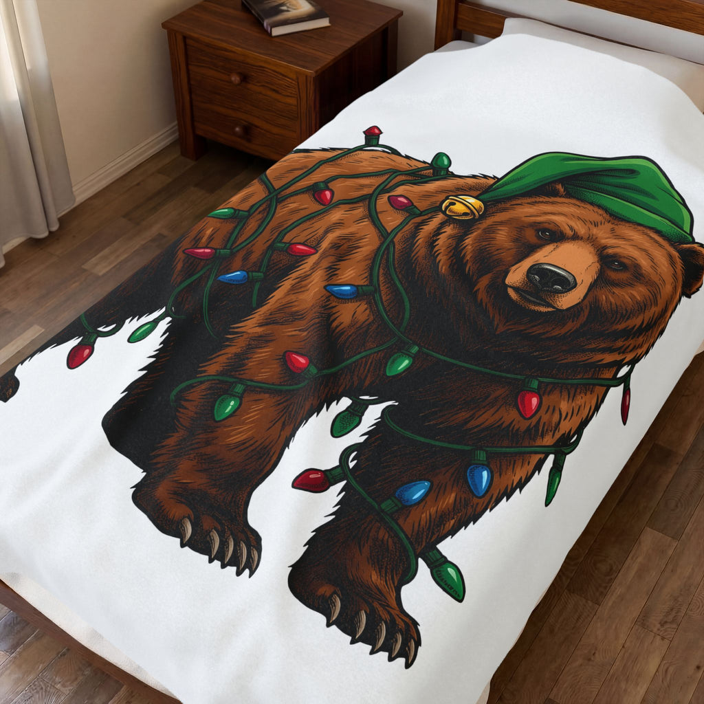 Christmas Bear Blanket Animals Winter Gift Women Cartoon Blanket Teddy Bear Blanket Wildlife Fan Furry Animal Graphic Winter Design Teddy