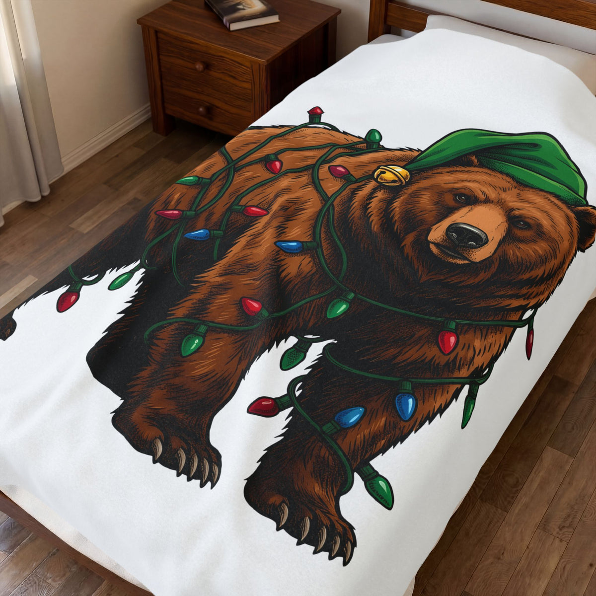 Christmas Bear Blanket Animals Winter Gift Women Cartoon Blanket Teddy Bear Blanket Wildlife Fan Furry Animal Graphic Winter Design Teddy