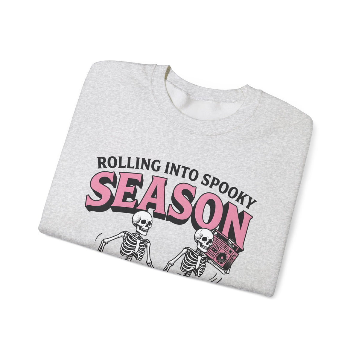 Skull Roller Skate Sweatshirt Halloween Celebration Gift Women Vintage Sweatshirt Roller Skating Sweatshirt Spooky Fan Retro Sweatshirt