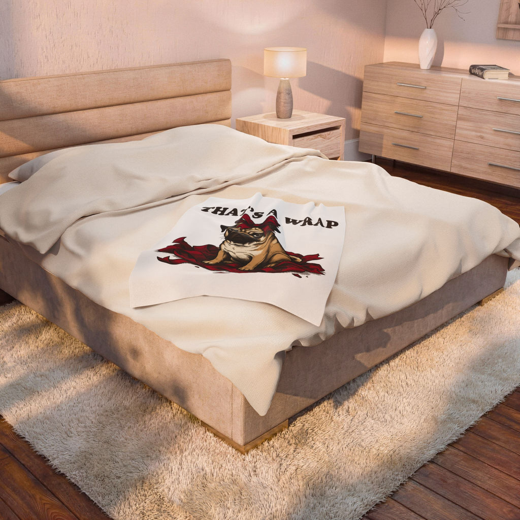 Pug Dog Blanket Christmas Pet Gift Women Vintage Blanket Puggle Blanket Xmas Fan Retro Blanket Animal Graphic Hand Drawn Gift Bow Blanket