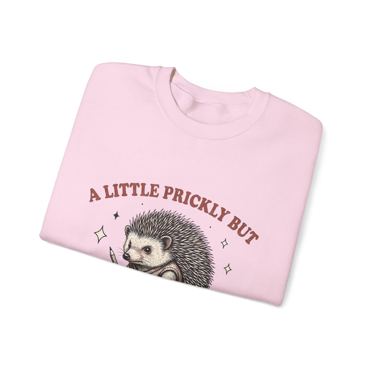 Hedgehog Design Sweatshirt Funny Pet Gift Women Cartoon Sweatshirt Porcupine Sweatshirt Comedy Fan Quirky Sweatshirt Animal Graphic Rustic Star Icons Sweatshirt