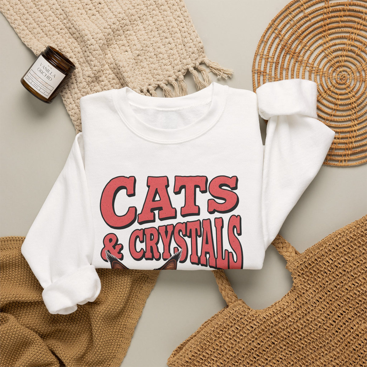 Maine Coon Kitten Sweatshirt Cat Metaphysical Gift Women Graphic Sweatshirt Kitten Sweatshirt Cat Fan Feline Sweatshirt Spiritual Design Mystical Graphic Retro
