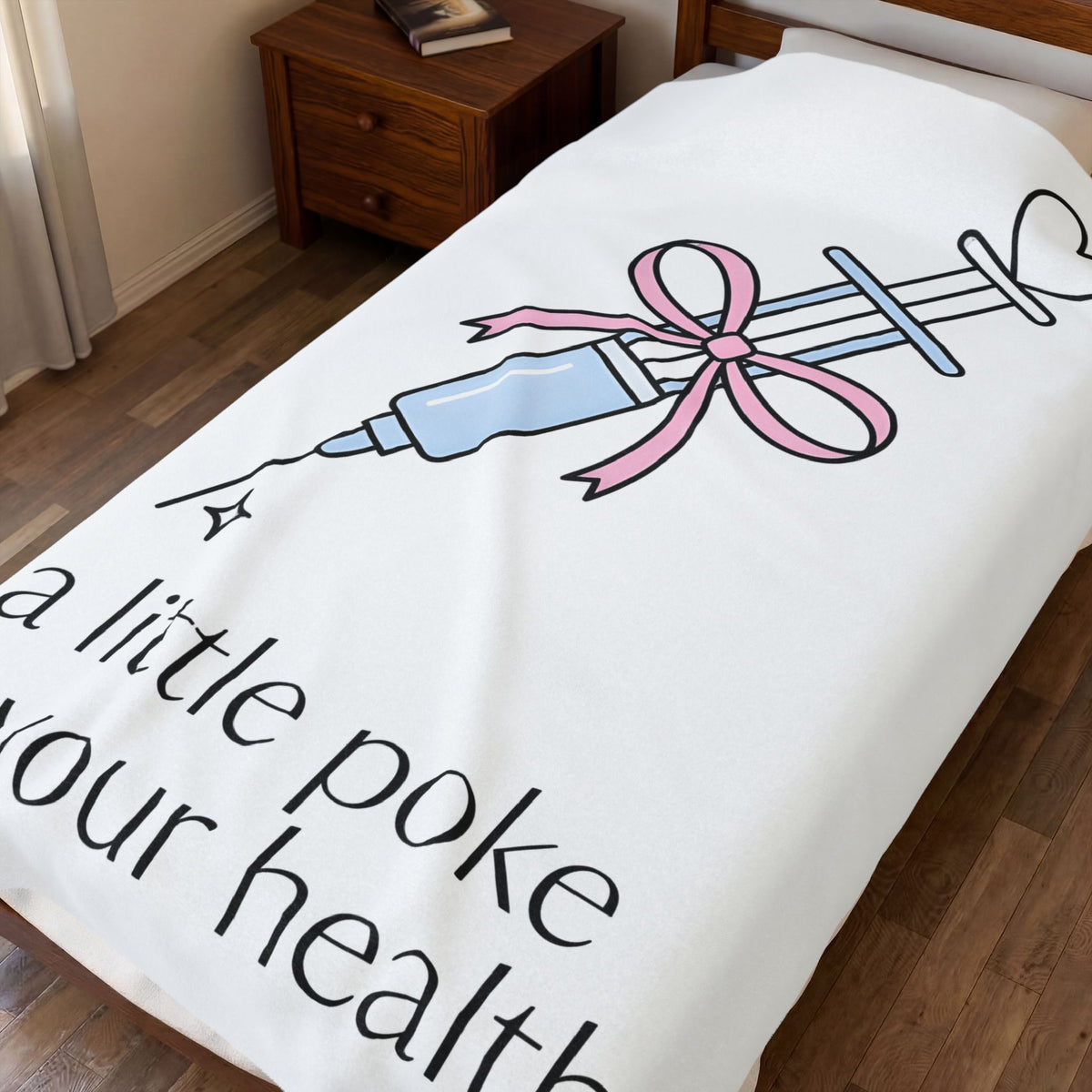 Syringe Illustration Blanket Nurse Healthcare Gift Women Cute Blanket Injection T-Sh