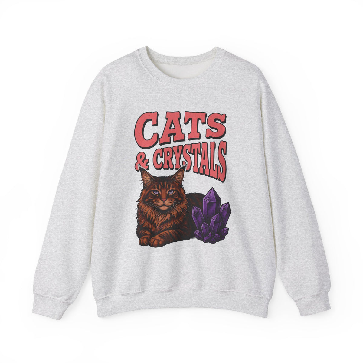 Maine Coon Kitten Sweatshirt Cat Metaphysical Gift Women Graphic Sweatshirt Kitten Sweatshirt Cat Fan Feline Sweatshirt Spiritual Design Mystical Graphic Retro