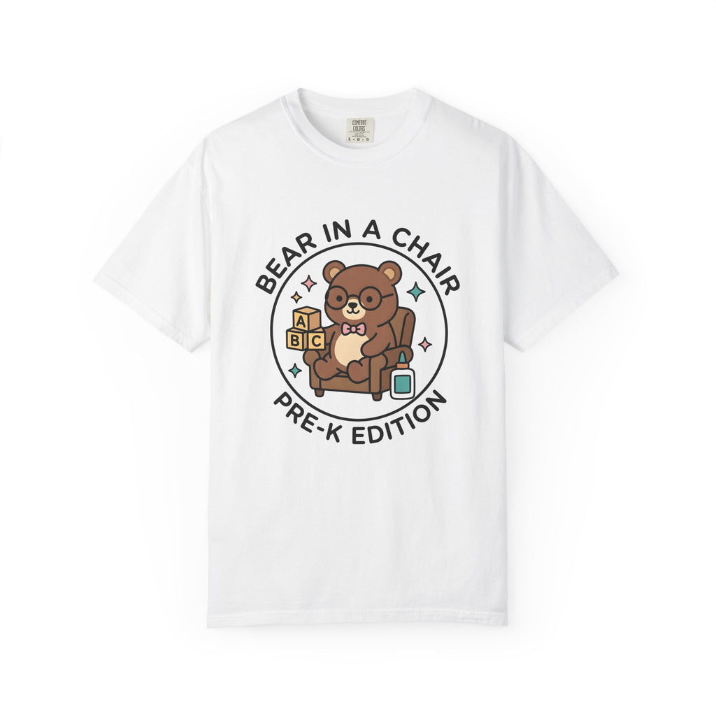Bear Seat T-Shirt Teachers Education Gift Women Adorable T-Shirt Chair T-Shirt Educator Enthusiast Learning T-Shirt Educational Graphic Comic
