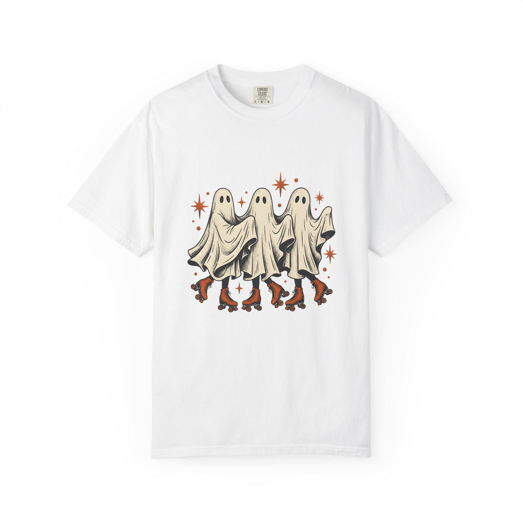 Apparition Skate T-Shirt Halloween Rollerblade Gift Women Hand Drawn T-Shirt Skateboard T-Shirt Spooky Fan Hand Drawn T-Shirt Inline Skate Graphic
