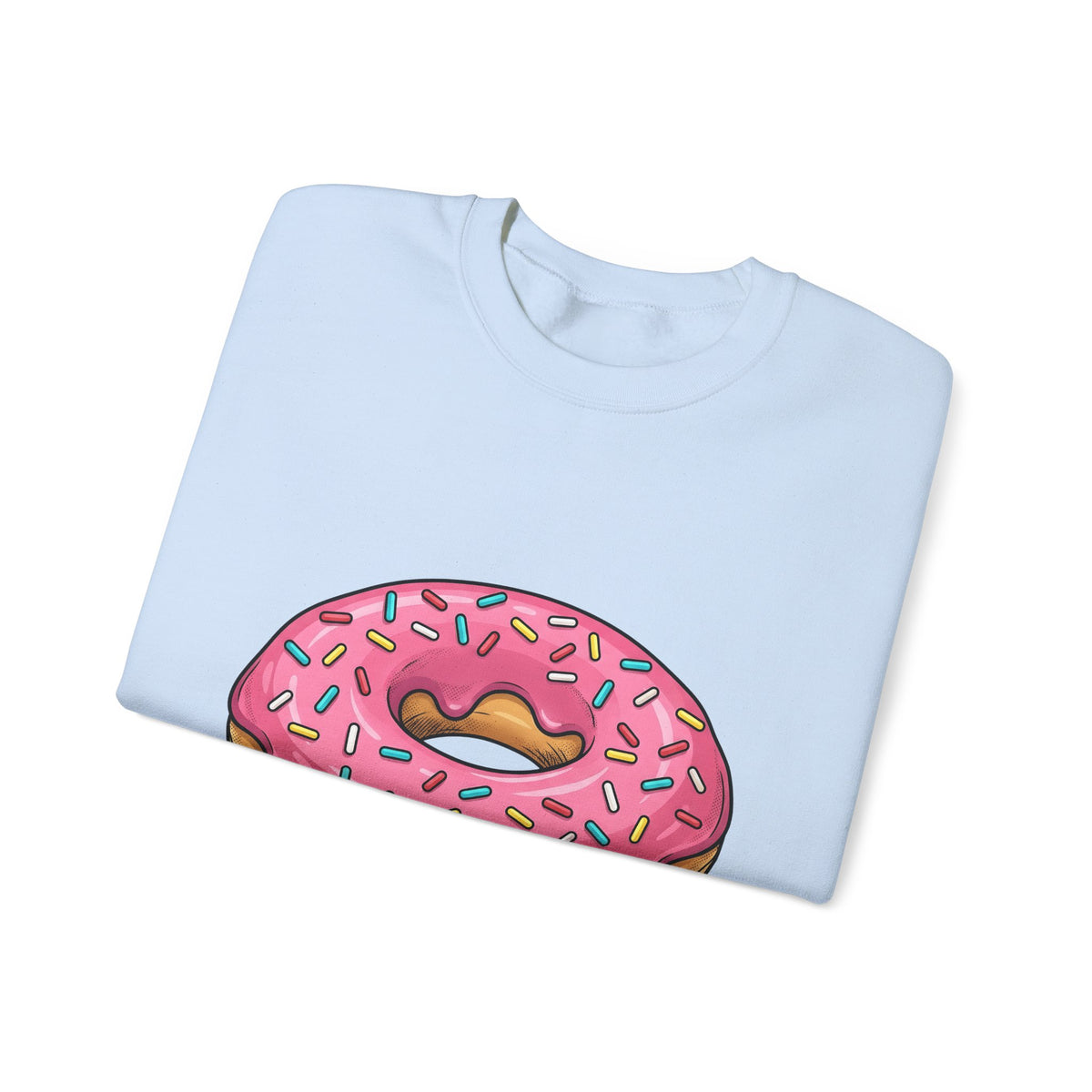 Donut Image Sweatshirt Desserts Cuisine Gift Women Comic Sweatshirt Doughnut Sweatshirt Pastry Fan Cartoon Sweatshirt Food Graphic Modern Nonpareils Sweatshirt