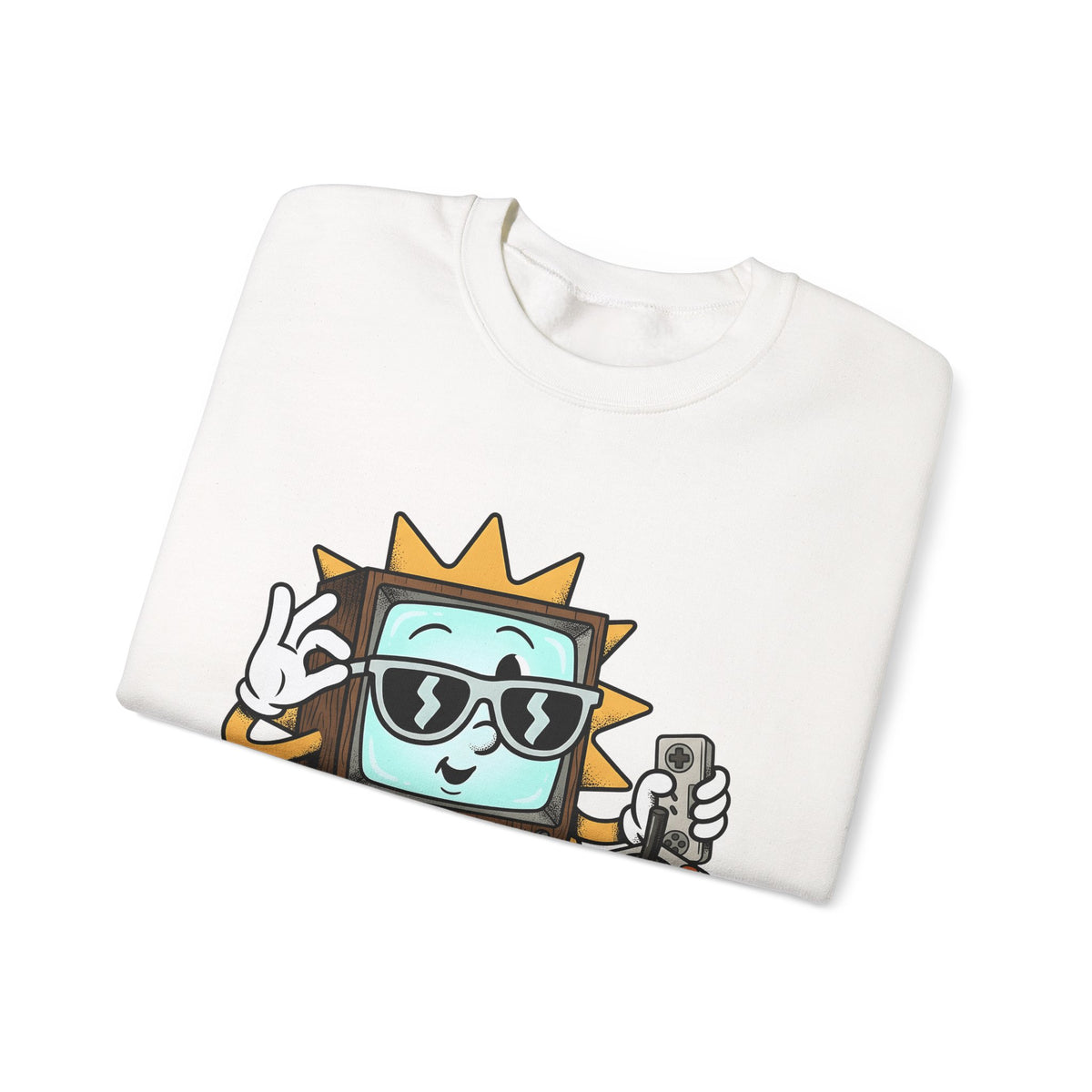 Vintage Tv Figure Sweatshirt Cute Console Gift Women Comic Sweatshirt Retro Tv Character Sweatshirt Adorable Fan Cartoon Sweatshirt Controller Graphic Classic