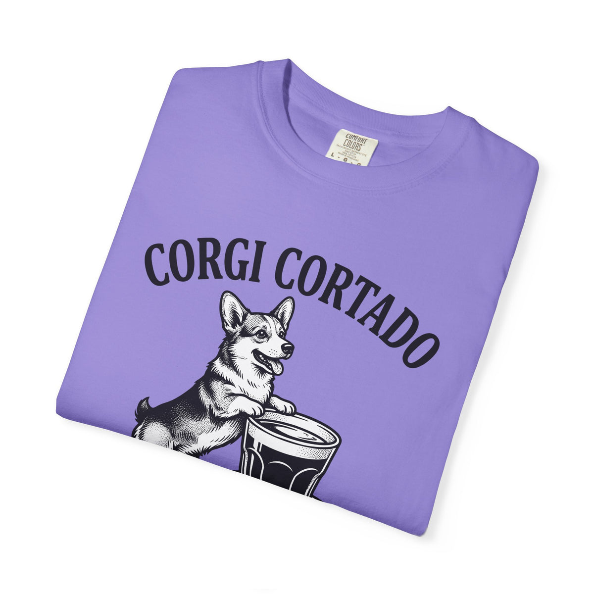 Corgi T-Shirt Dog Cafe Gift Women Rustic T-Shirt Pembroke T-Shirt Dog Fan Country T-Shirt Coffee Graphic Doodle Latte Cup T-Shirt
