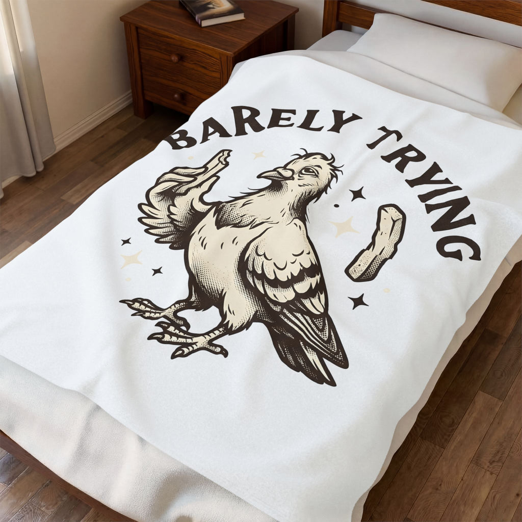 Bird Fries Animal Comedy Gift Antique Fried Chicken Pet Fan Vintage Humor Doodle Twinkles Blanket