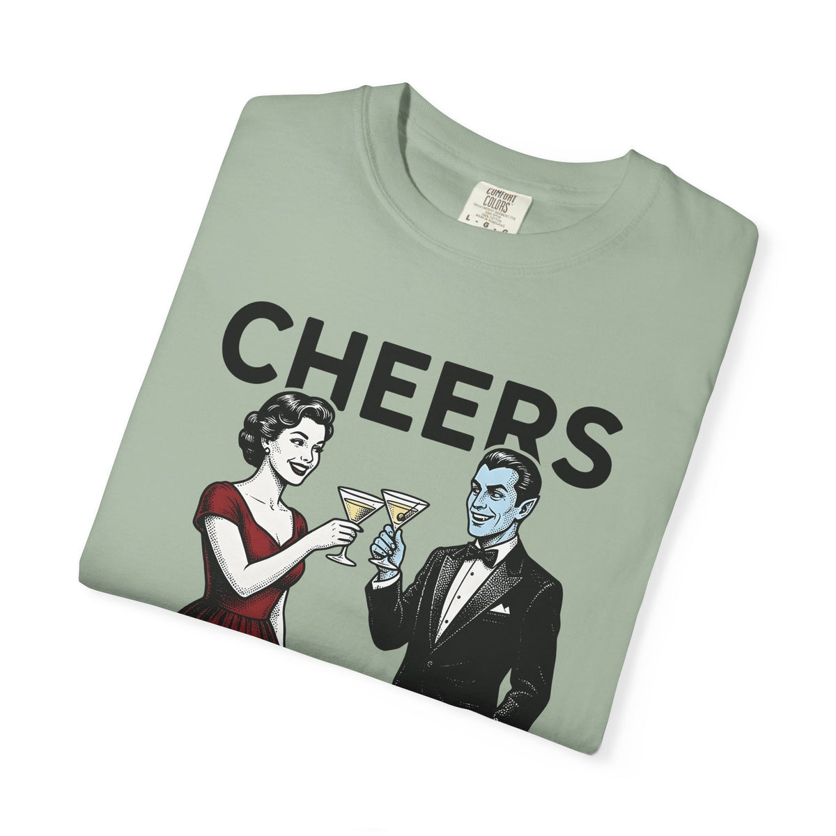 Vampire Duo T-Shirt Halloween Event Gift Women Antique T-Shirt Vampire Couple T-Shirt Horror Fan Spooky T-Shirt Party Graphic Old School Wine Glass