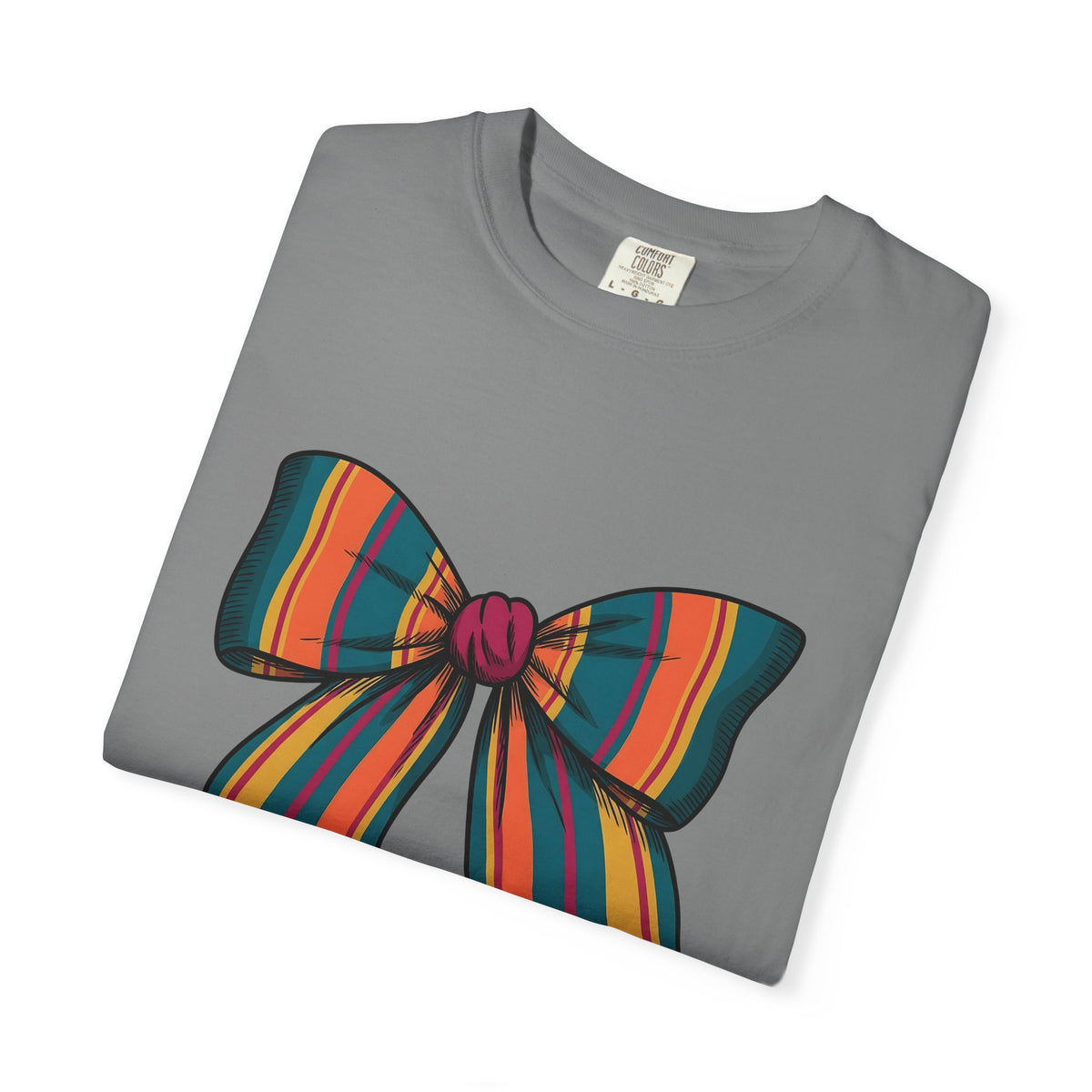 Striped Hair Bow T-Shirt Moms Apparel Gift Women Simple Graphic T-Shirt Hair Bow T-Shirt Mom Fan Minimalist T-Shirt Clothing Graphic Classic Fringe