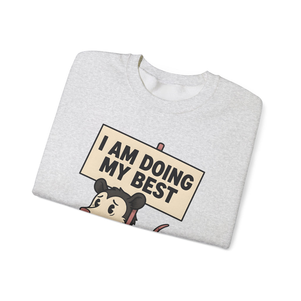 Possum Drawing Sweatshirt Funny Creatures Gift Women Animated Sweatshirt Opossum Sweatshirt Humor Fan Cartoon Sweatshirt Animal Graphic Doodle Demonstration