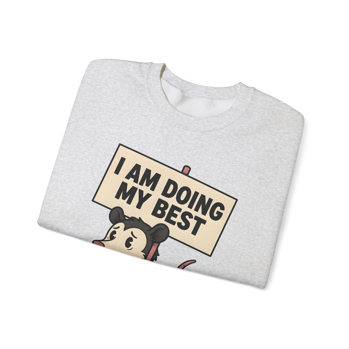 Possum Drawing Sweatshirt Funny Creatures Gift Women Animated Sweatshirt Opossum Sweatshirt Humor Fan Cartoon Sweatshirt Animal Graphic Doodle Demonstration