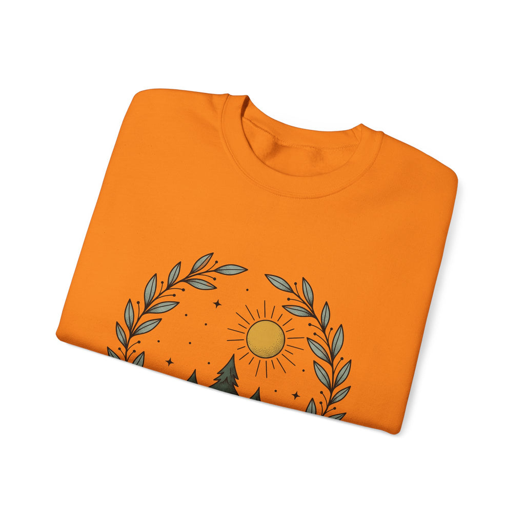 Fir Tree Sweatshirt Nature Wilderness Gift Women Leaf Sweatshirt Pine Sweatshirt Outdoors Enthusiast Foliage Sweatshirt Bush Graphic Outline Bright Sun Sweatshirt