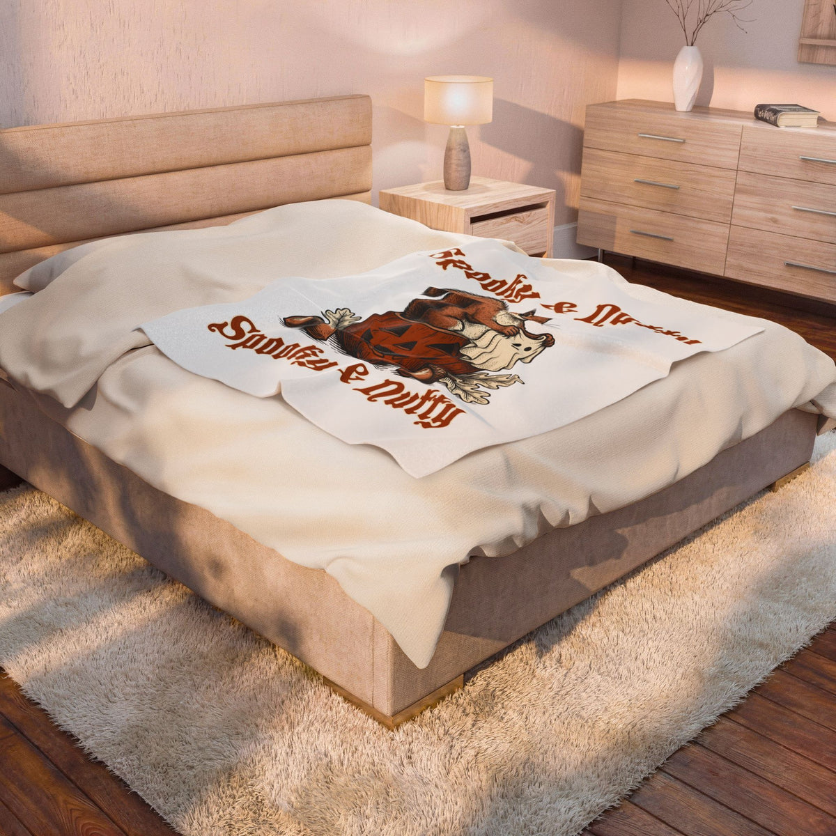 Tree Critter Pumpkin Blanket Halloween Creatures Gift Women Rustic Blanket Gourd Blanket Spooky Fan Primitive Blanket Monster Graphic Outline Seed