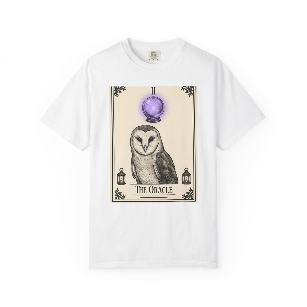 Barn Owl T-Shirt Boho Chic Magic Gift Women Oracle T-Shirt Owl T-Shirt Bohemian Fan Mystic T-Shirt Magical Graphic Hand Drawn Glass Sphere T-Shirt