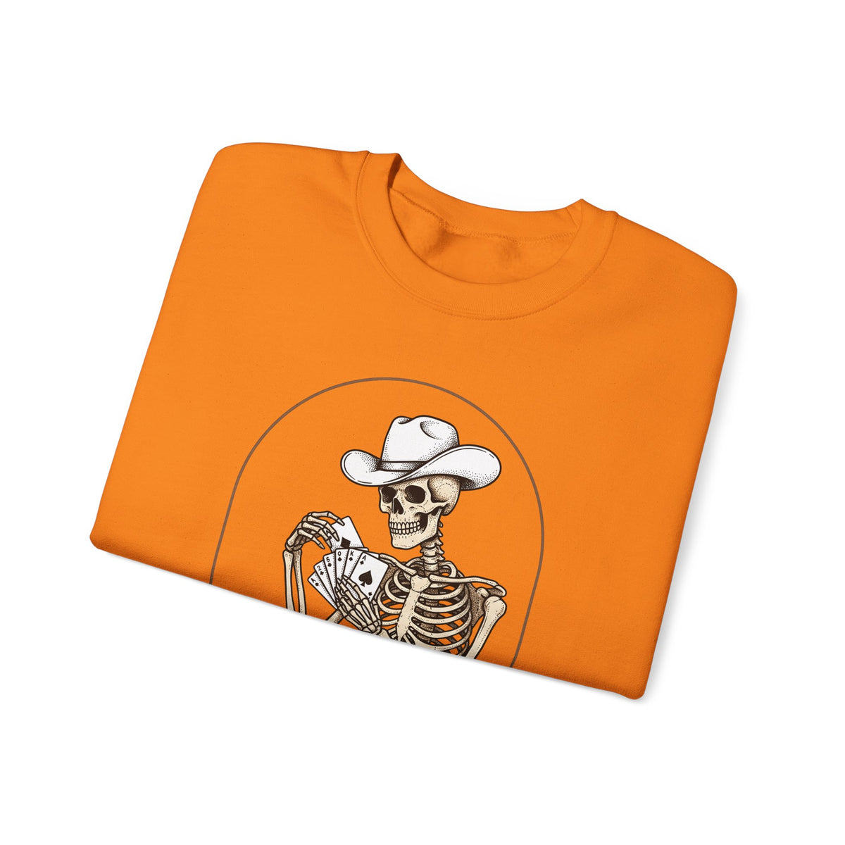 Skeleton Rancher Sweatshirt Halloween Cowboy Gear Gift Women Shabby Chic Sweatshirt Skeleton Sweatshirt Horror Fan Distressed Graphic Sweatshirt Doodle Card