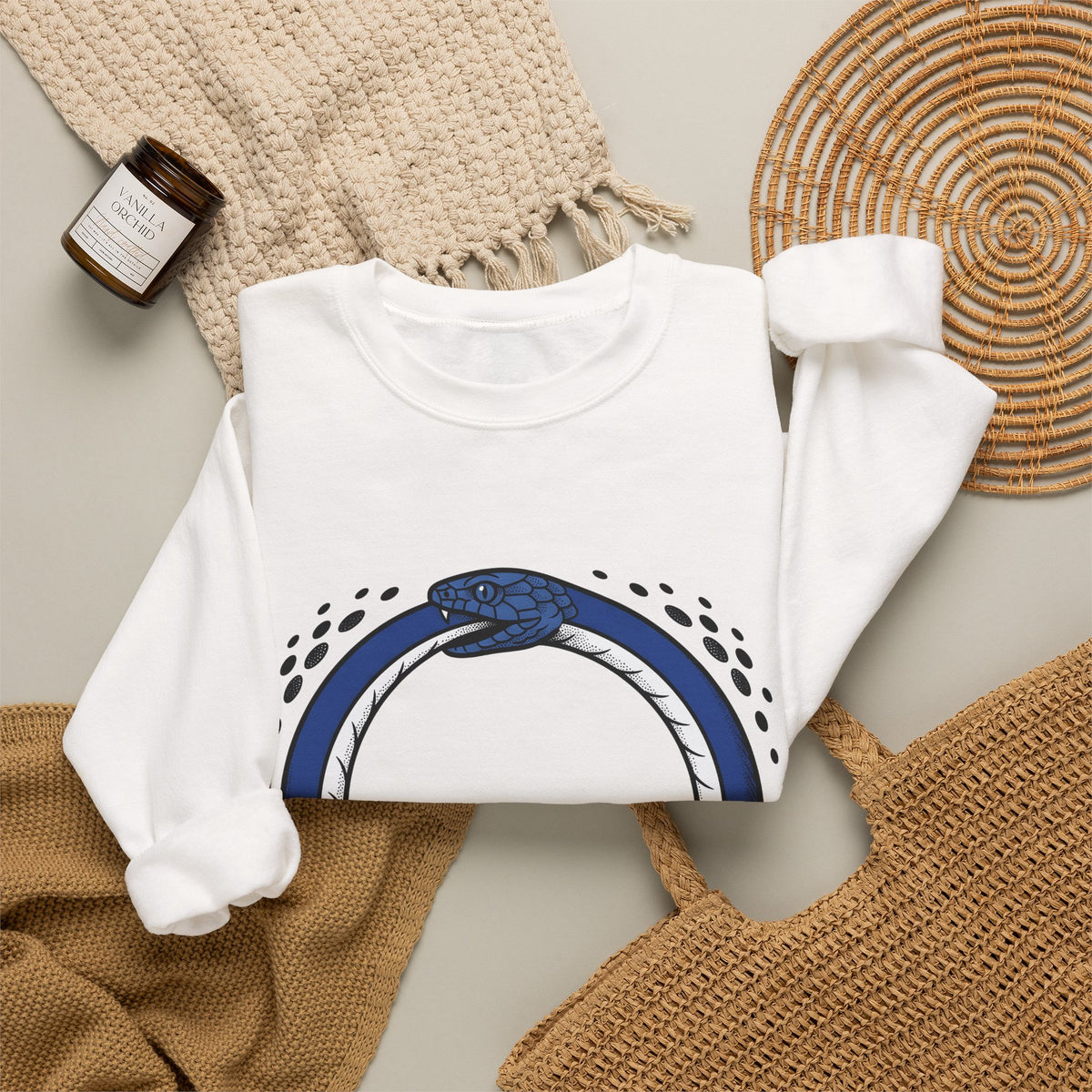 Ouroboros Snake Boho Chic Mystical Gift Bold Snake Bohemian Fan Occult Vintage Sweatshirt