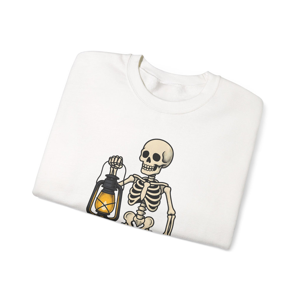 Skeleton Lantern Halloween Spooky Gift Vintage Jack O Lantern Horror Fan Creepy Hand Drawn Sweatshirt