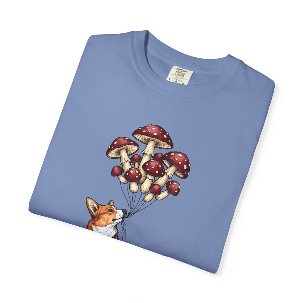 Corgi Puppy T-Shirt Dog Outdoors Gift Women Floral T-Shirt Puppy T-Shirt Dog Fan Canine Graphic Outdoorsy Design Antique Toadstool T-Shirt