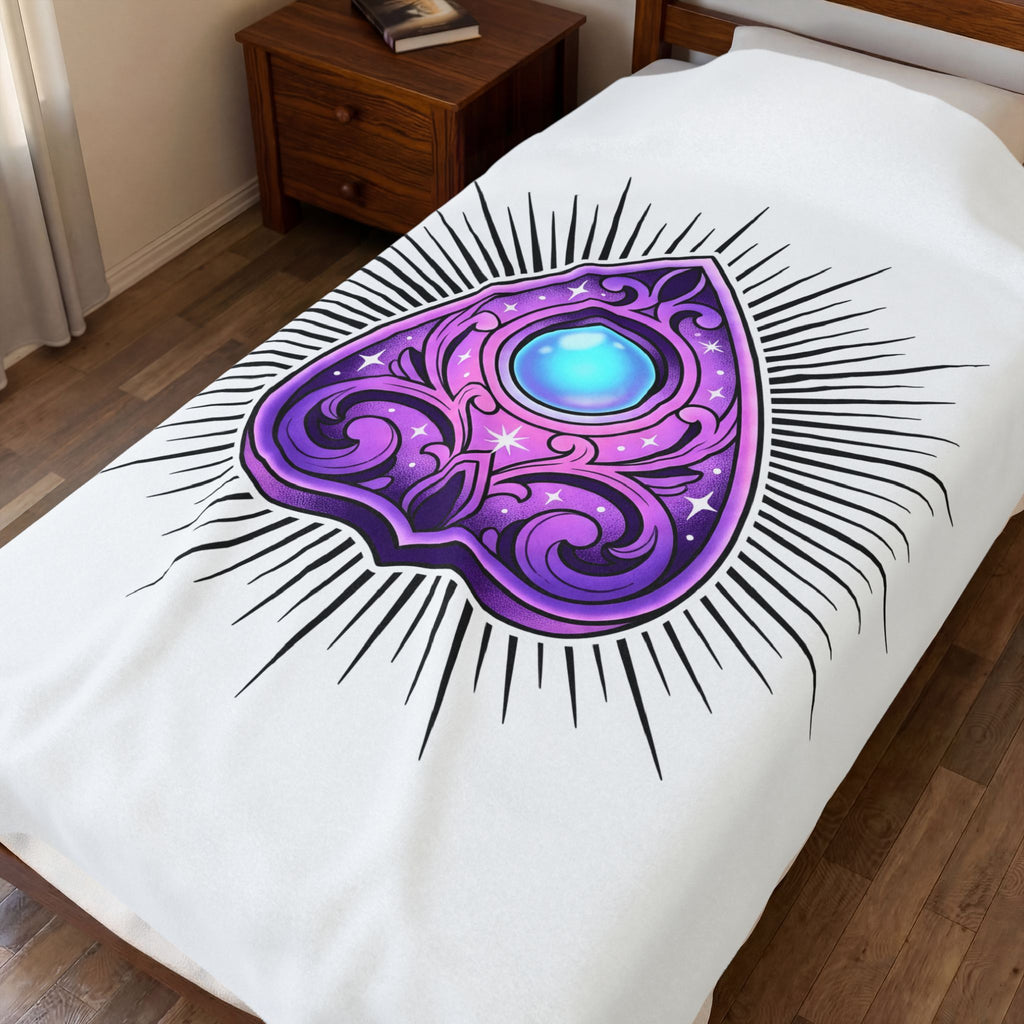 Magic Planchette Blanket Boho Chic Zodiac Gift Women Mystical Blanket Ouija Board Blanket Bohemian Fan Spiritual Blanket Astrology Graphic Trippy