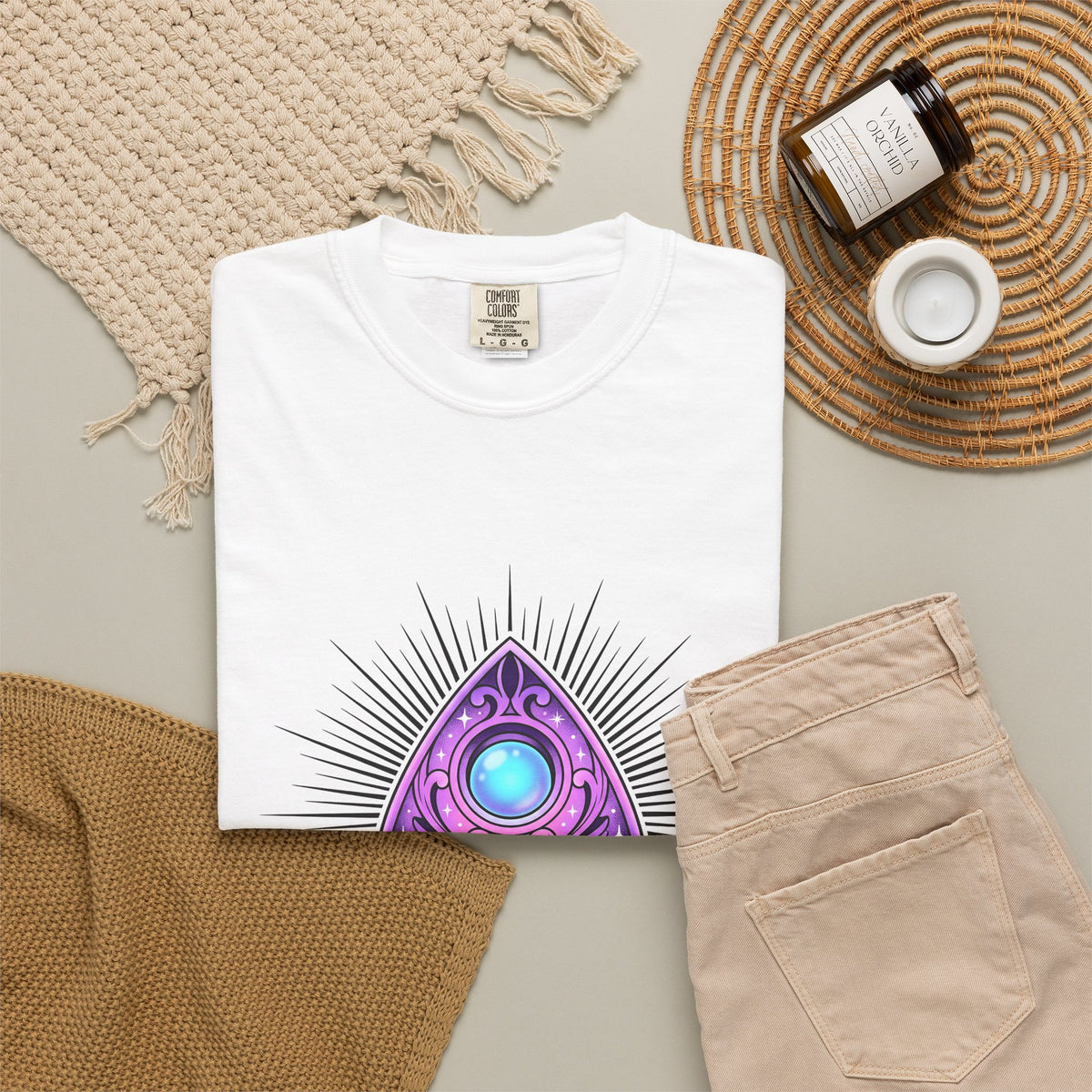 Magic Planchette T-Shirt Boho Chic Zodiac Gift Women Mystical T-Shirt Ouija Board T-Shirt Bohemian Fan Spiritual T-Shirt Astrology Graphic Trippy