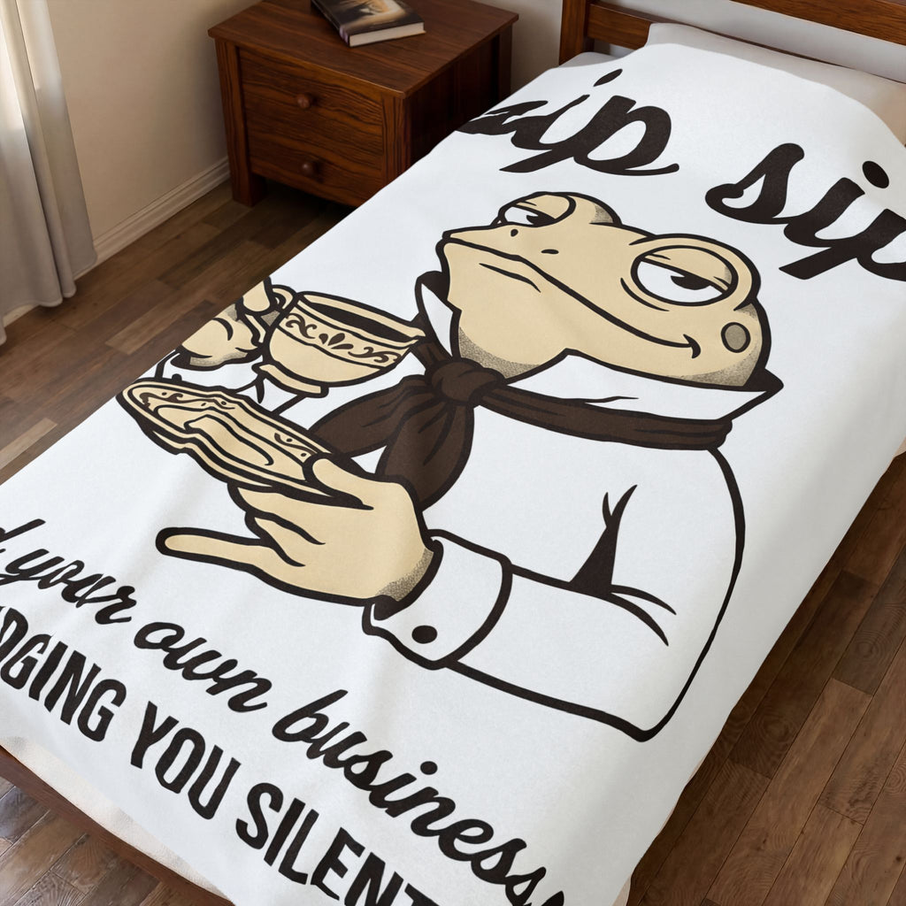 Frog Tea Blanket Funny Animal Gift Women Cartoon Blanket Tea Blanket Humor Fan Comic Blanket Creature Graphic Vintage Suit Blanket