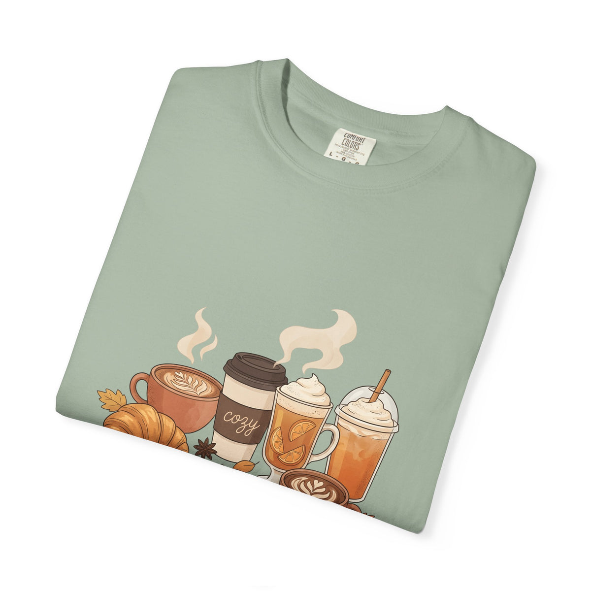 Espresso Drinks T-Shirt Coffee Harvest Gift Women Cartoon T-Shirt Coffee T-Shirt Coffee Fan Illustrated Graphic Autumn Design Line Art Baked Goods