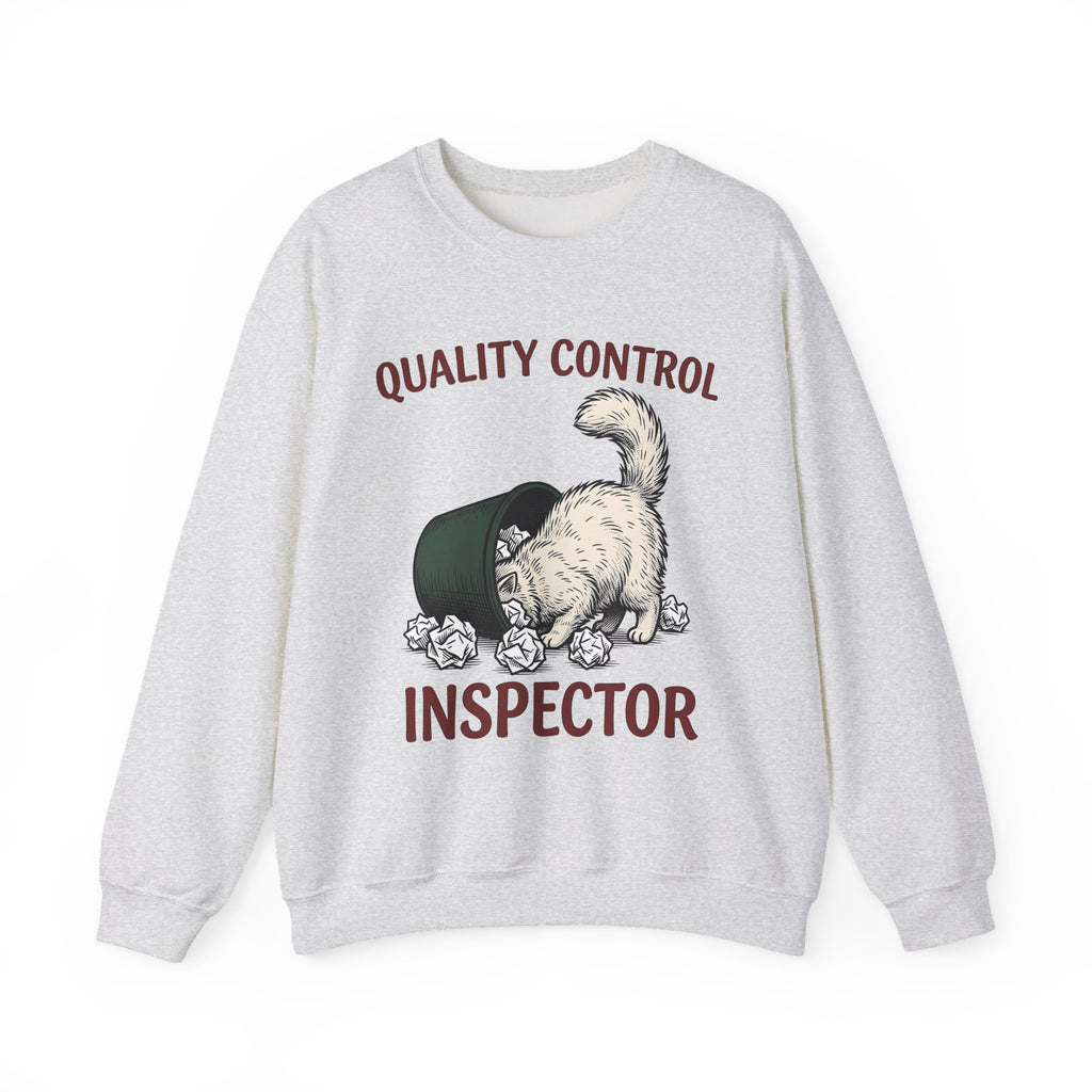 Plush Cat Waste Basket Sweatshirt Cat Satire Gift Women Shabby Chic Sweatshirt Trash Can Sweatshirt Cat Fan Distressed Sweatshirt Sarcastic Graphic Outline