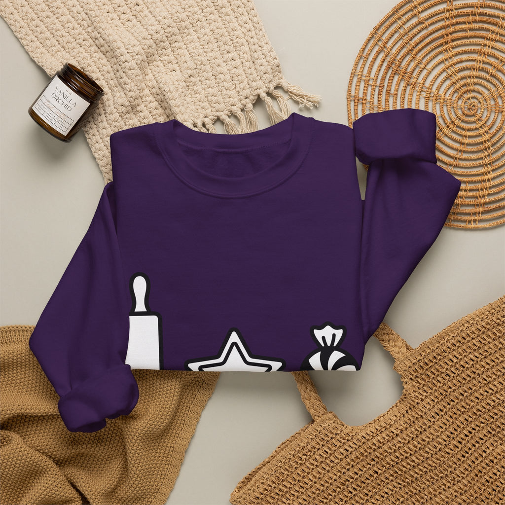 Pastry Symbols Christmas Desserts Gift Simple Bakery Holiday Fan Minimalist Treat Contemporary Sweatshirt