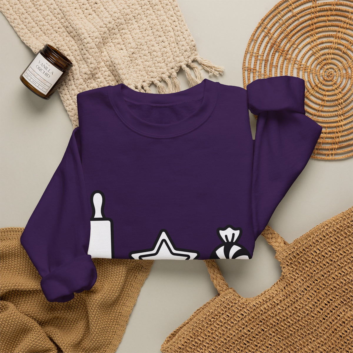 Pastry Symbols Christmas Desserts Gift Simple Bakery Holiday Fan Minimalist Treat Contemporary Sweatshirt