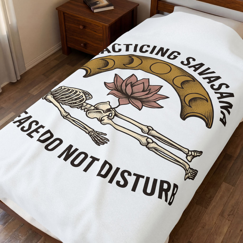 Bone Meditating Posture Blanket Yoga Chakras Gift Women Ethnic Blanket Skeleton Blanket Yogini Enthusiast Tribal Blanket Energy Graphic Sketch