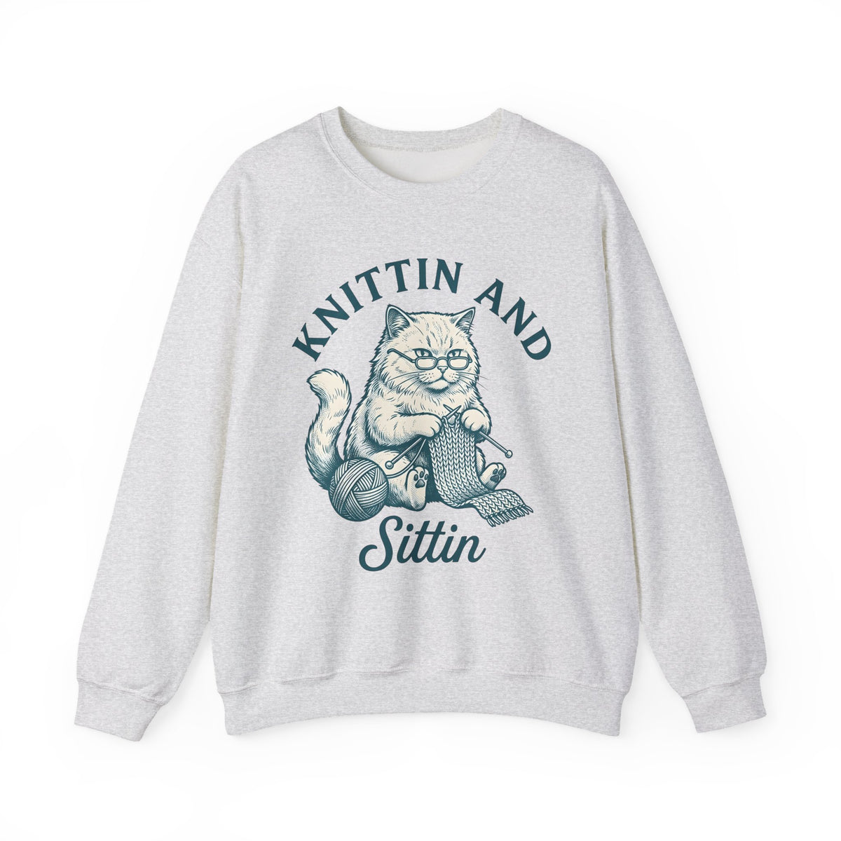Kitten Crochet Sweatshirt Cat Craft Gift Women Sketch Sweatshirt Amigurumi Sweatshirt Cat Fan Crocheted Graphic Retro Wool Ball Sweatshirt