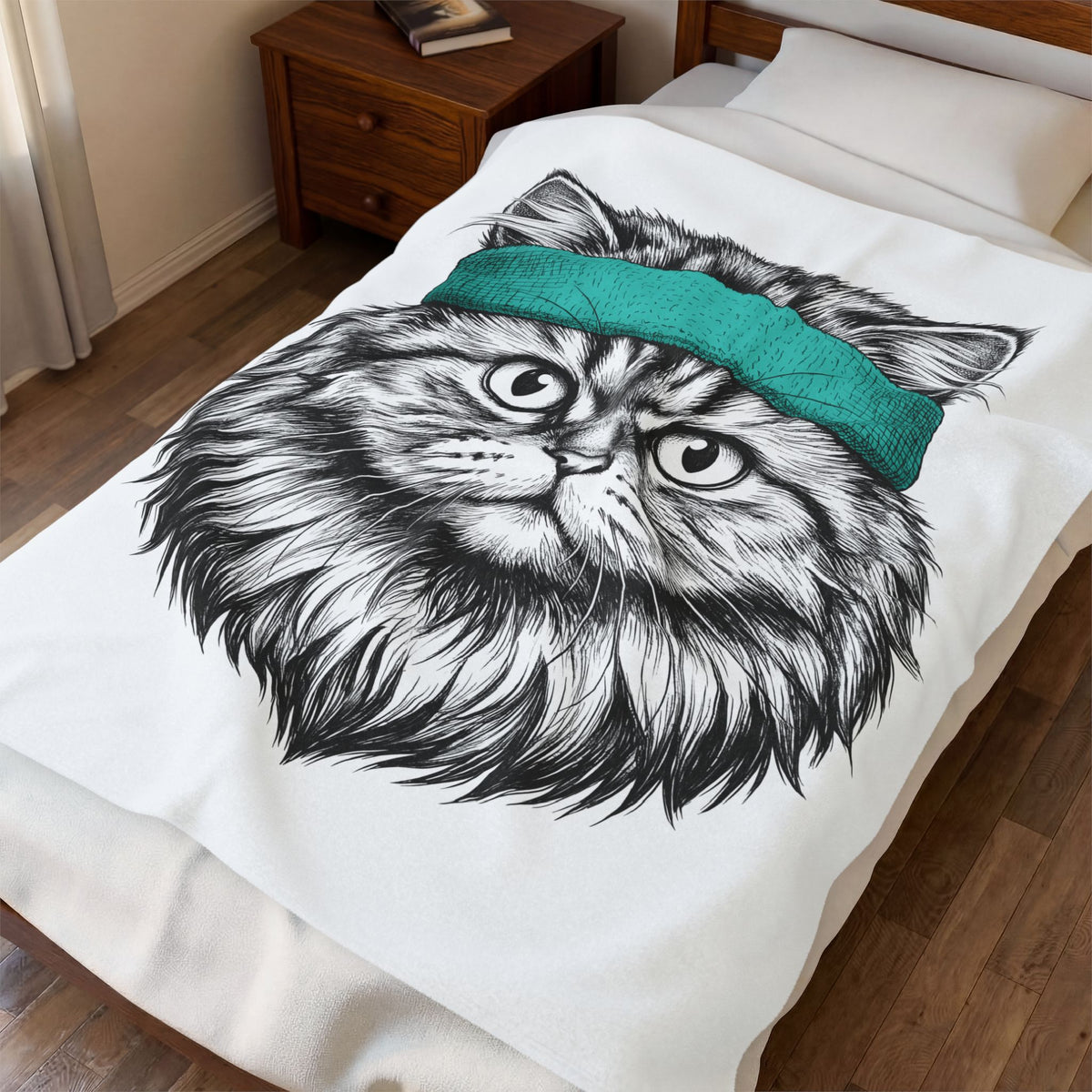 Striped Cat Blanket Cat Pet Supplies Gift Women Doodle Blanket Tabby Cat Blanket Cat Fan Feline Blanket Pet Accessories Graphic Minimalist Headwrap