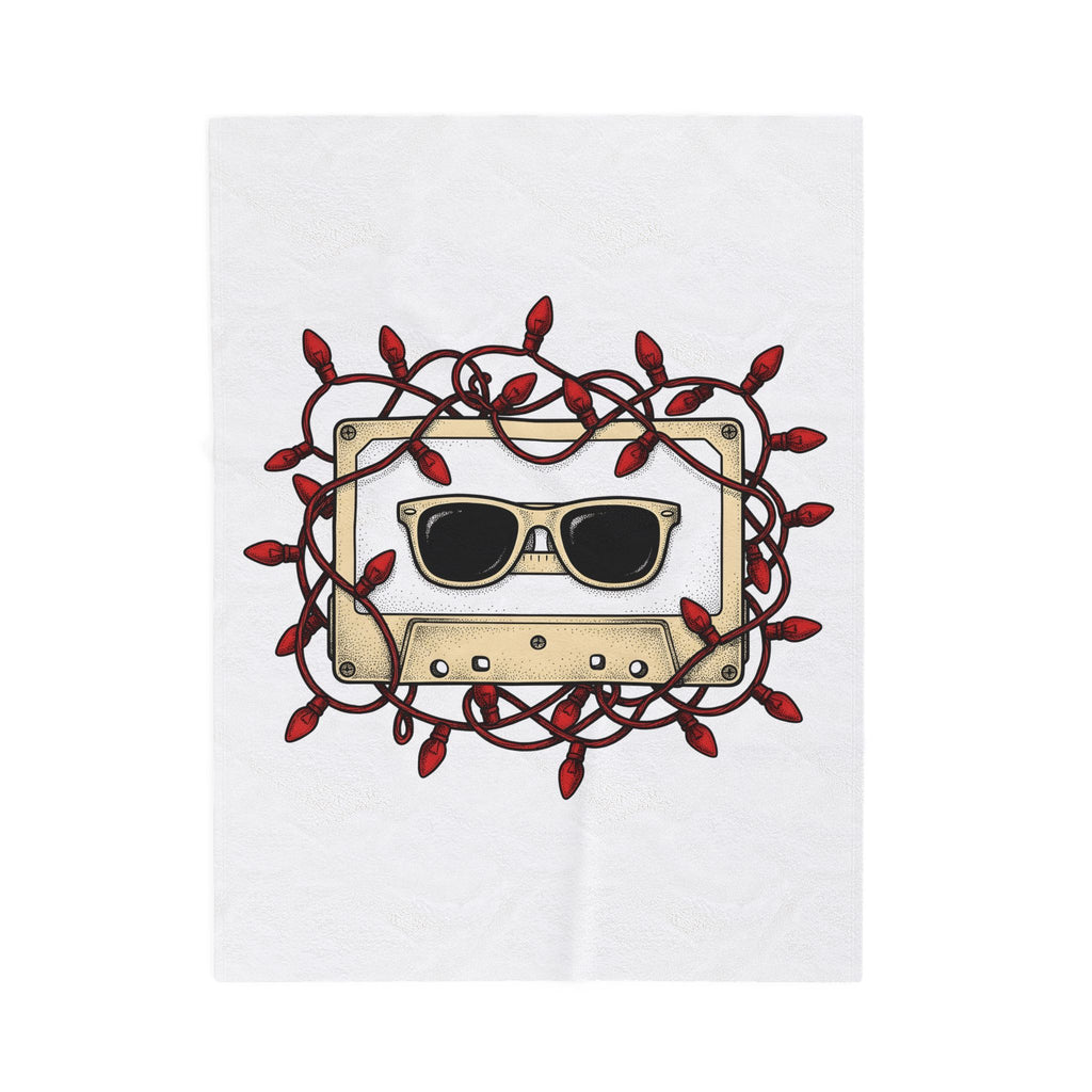 Cassette Tape Blanket Christmas Music Gift Women Retro Blanket Mixtape Blanket Xmas Fan Retro Blanket Melody Graphic Vintage Sunglasses Blanket