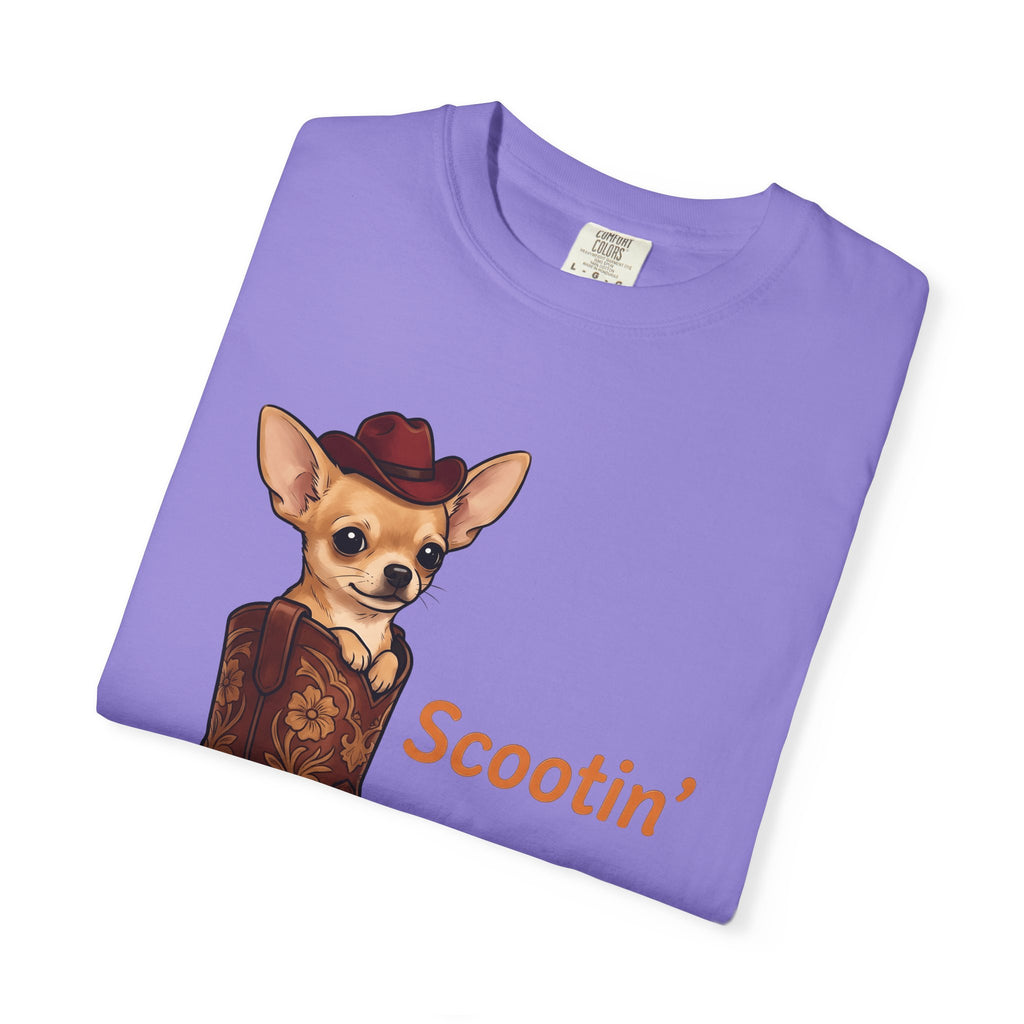 Chihuahua Cowboy T-Shirt Dog Country Gift Women Hand Drawn T-Shirt Puppy T-Shirt Dog Fan Illustrated T-Shirt Country Graphic Rustic Cowboy Boot