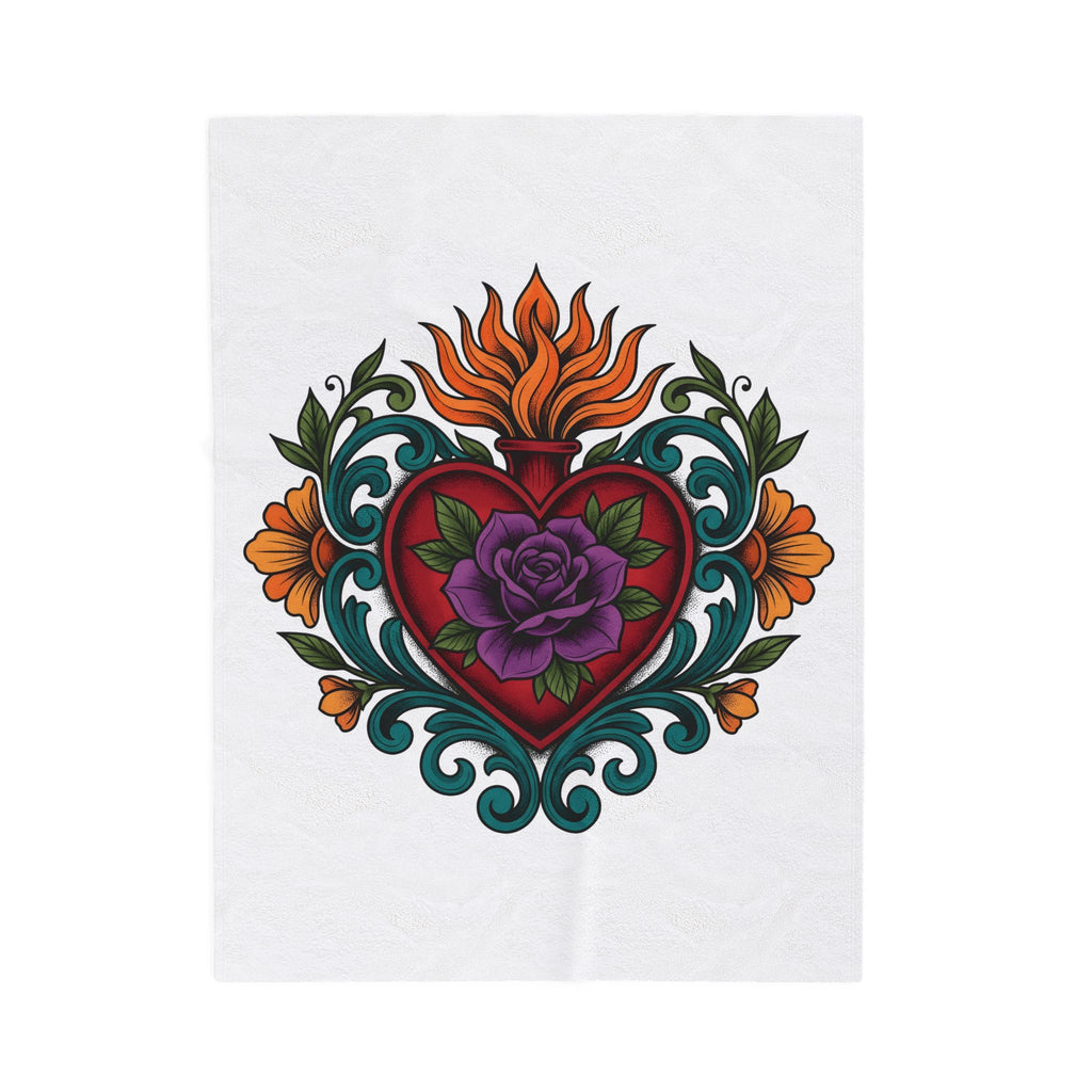 Love Blossom Boho Chic Bloom Gift Ink Flower T Blanket