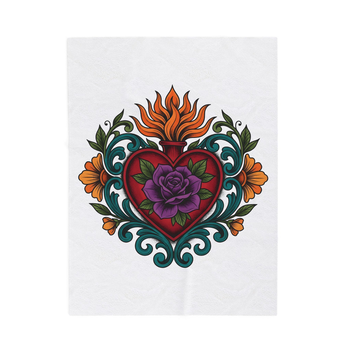 Love Blossom Boho Chic Bloom Gift Ink Flower T Blanket