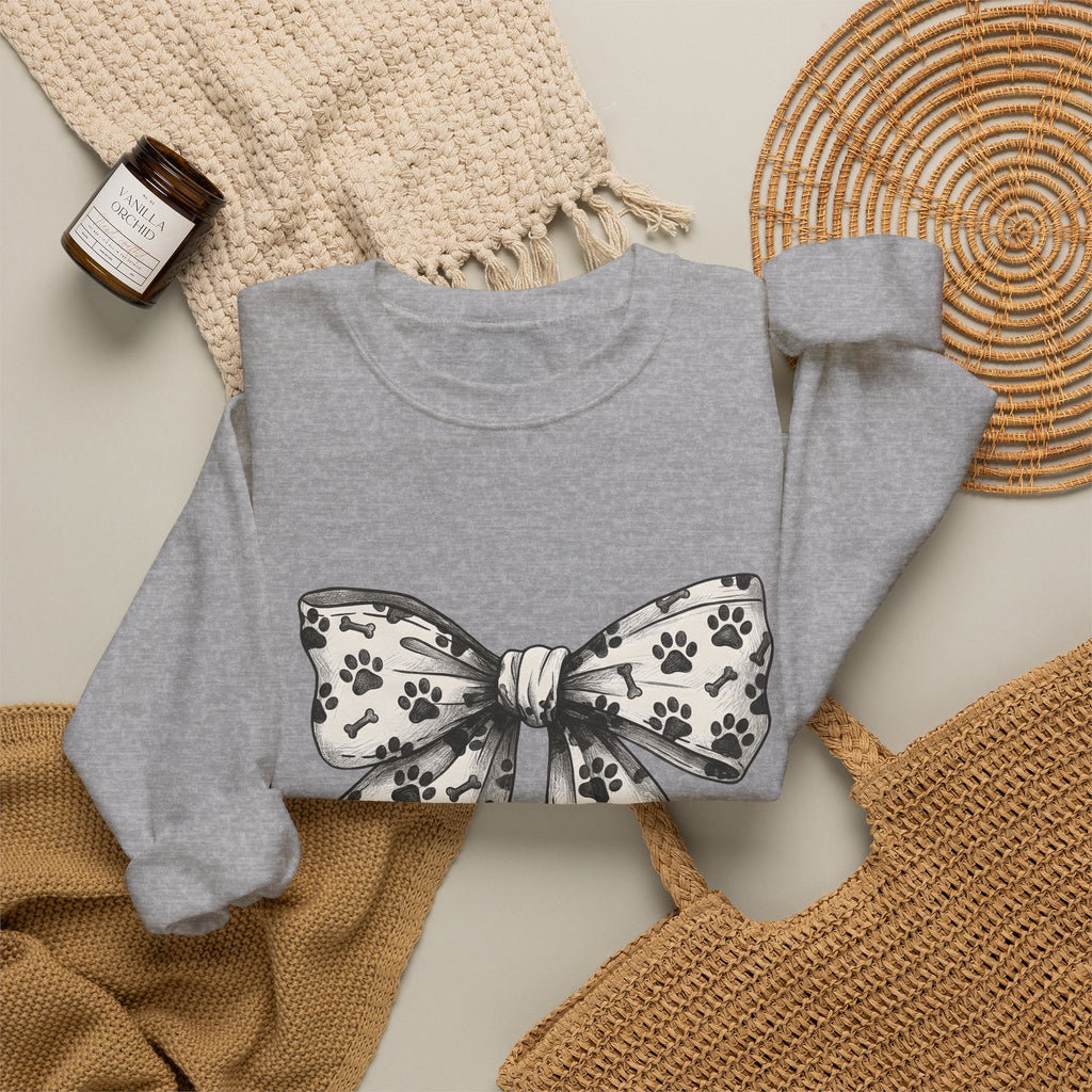 Decorative Paw Print Sweatshirt Dog Mom Creatures Gift Women Outline Sweatshirt Paw Print Sweatshirt Dog Mom Fan Minimalist Sweatshirt Animal Graphic Sleek