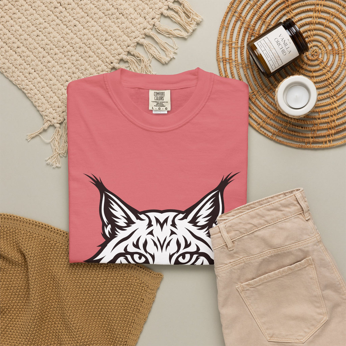 Lynx Head T-Shirt Cat Wildlife Gift Women Bold Line Art T-Shirt Bobcat T-Shirt Cat Fan Line Art T-Shirt Wildlife Graphic Tribal Wildcat T-Shirt