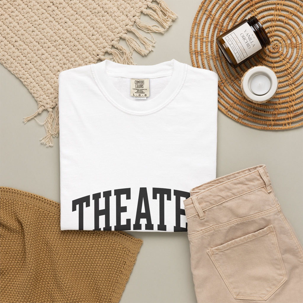 University Lettering T-Shirt Moms Drama Gift Women Heavy T-Shirt College Lettering T-Shirt Motherhood Enthusiast Bold T-Shirt Theatrical Graphic