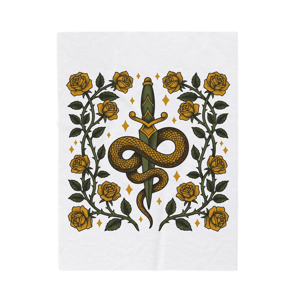 Viper Blade Boho Chic Dark Gift Neo Traditional Knife Hippie Fan Tattooed Old School Blanket