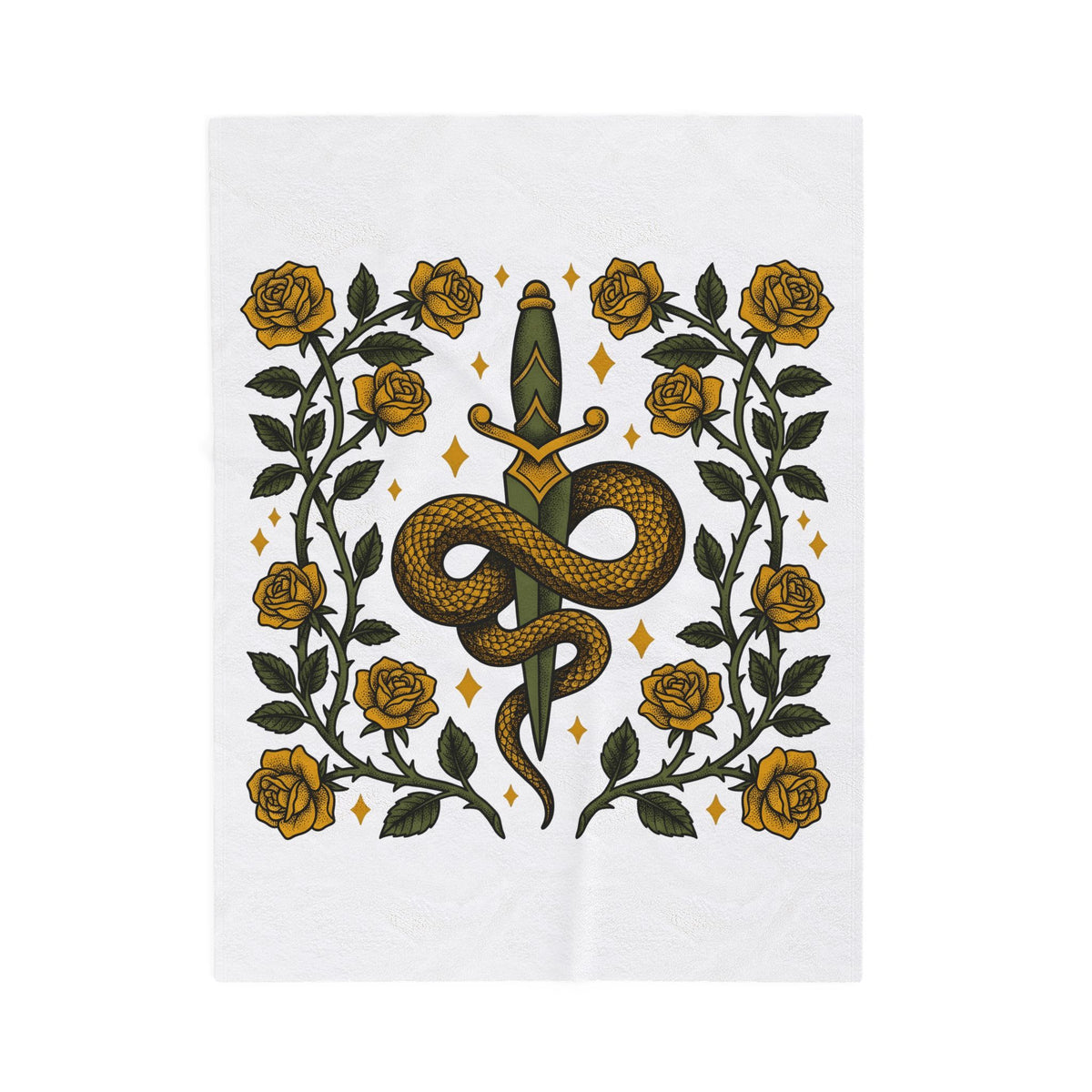 Viper Blade Boho Chic Dark Gift Neo Traditional Knife Hippie Fan Tattooed Old School Blanket