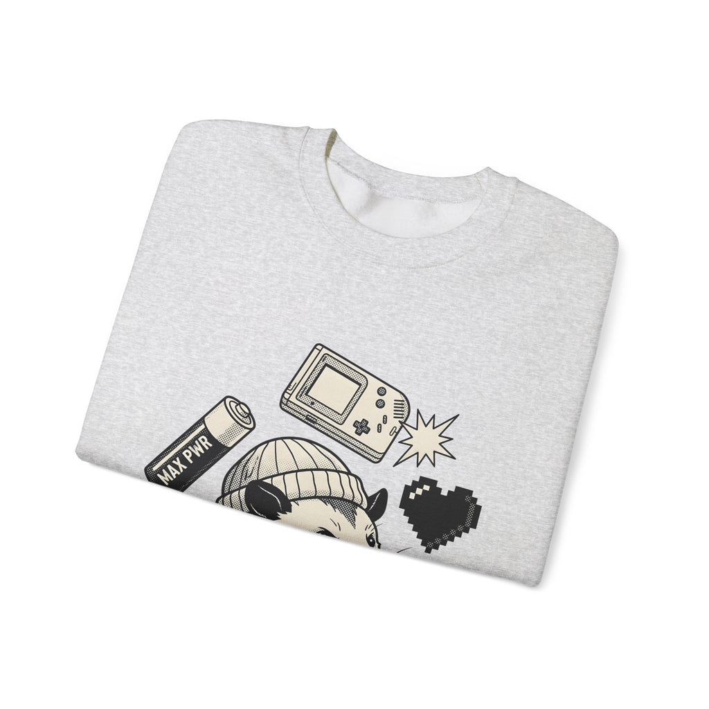 Possum Beanie Sweatshirt Funny Gaming Gift Women Comic Sweatshirt Opossum Sweatshirt Humor Fan Cartoon Sweatshirt Gamer Graphic Vintage Retro Game Console